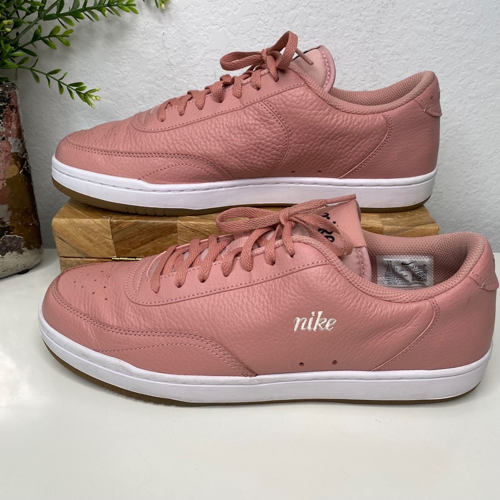 Nike Court Vintage Premium Pink Leather Sneakers Casual Shoes Size 12 - Picture 3 of 9